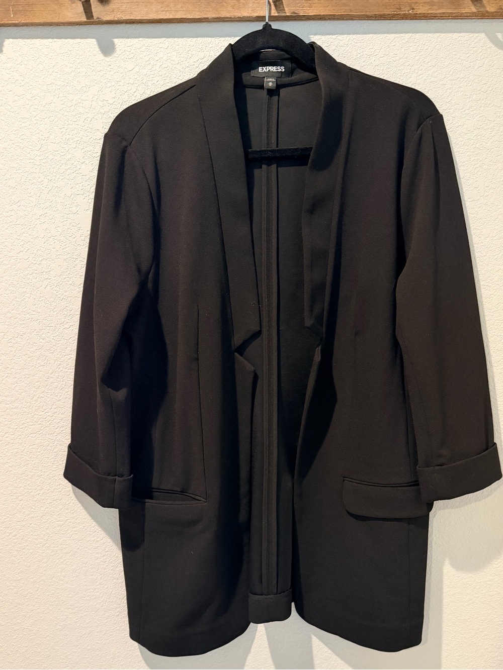 Express Black Open-Front Lightweight Blazer Jacket